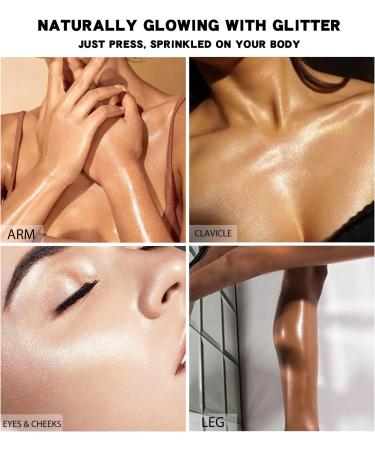 Ownest Champagne Glitter Powder Highlighter Spray - Shimmer Sparkle Makeup for Face & Body - Buy Online on GoSupps.com