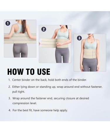 Elastic Abdominal Binder - Hernia Support Waist Belt | Universal Compression Wrap for Men & Women - Medium White - Buy Online on GoSupps.com