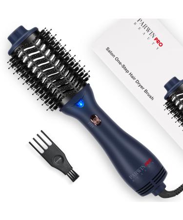 One-Step Hair Dryer Brush PARWIN PRO BEAUTY Blow Dry Hair Brush 4 in 1 Hot Brushes for Hair Styling Drying Volumizing Straighten Negative Ion Care Hot Air Brush 1000Watt Blue 3. Prussian Blue - Oval
