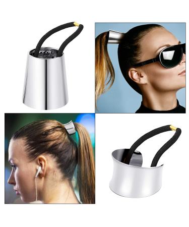 3 Pieces Metal Circle Hair Cuff - Elastic Hair Band for Women & Girls | Silver Ponytail Holder & Hair Accessories - Buy Online on GoSupps.com
