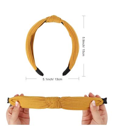DRESHOW 8 Pack Wide Turban Knotted Headbands for Women - Ribbed Head Wraps for Yoga & Exercise - Buy Online on GoSupps.com