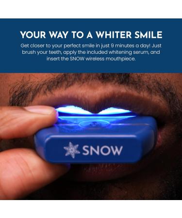 Snow Limited Edition Wireless Teeth Whitening Kit - Water-Resistant LED Whitener | 3 Whitening Wands & Mouthpiece | Ultra-Portable - Blue - Buy Online on GoSupps.com