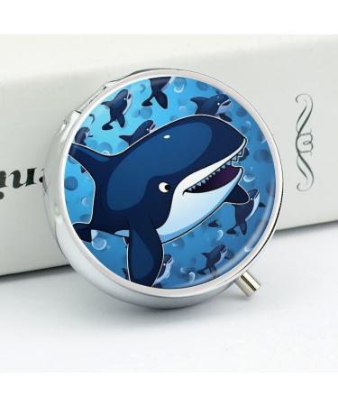 Portable Travel Pill Box - 3 Compartment Whale Design | Small Medicine Organizer for Purse & Pocket - Buy Online on GoSupps.com