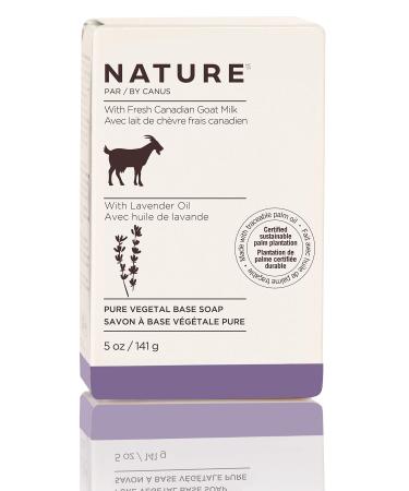 Nature By Canus Bar Soap, Lavender Oil, 5 Oz, With Fresh Canadian Goat Milk, Vitamin A, B3, Potassium, Zinc, and Selenium Lavender 5 Ounce (Pack of 1)