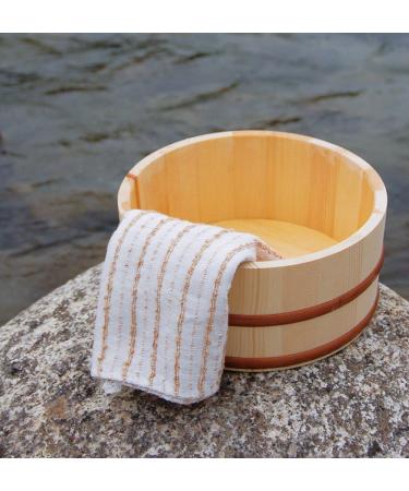 Yamako Japanese Bath Bucket Thin Top Type 83827 - Natural Wood Made - Buy Online on GoSupps.com