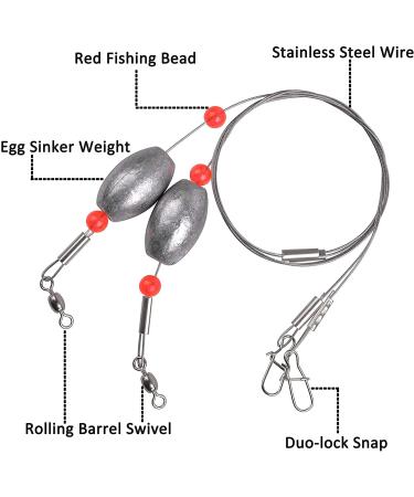 6pcs Fishing Egg Sinker Weight Rigs for Saltwater Fishing - Grouper Bottom Fishing Rigs 0.5oz - Buy Online on GoSupps.com