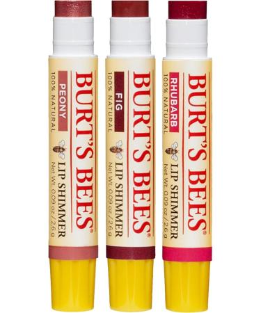 Burt's Bees Kissable Color Holiday Gift Set - 3 Lip Shimmers in Gift Box | Warm Collection - Peony Fig & Rhubarb - International Shipping Available - Buy Online on GoSupps.com
