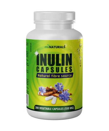 miNATURALS Pure Inulin Fiber Capsules 300 Veggie Caps Made from Chicory Root Helps Promote Constipation Relief Improves Gut Health 300 count (Pack of 1)