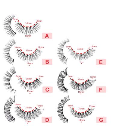 Russian Strip Lashes with Clear Band - D Curl Cat-Eye 12mm Wispy False Eyelashes | 14 Pairs | Heracks - Buy Online on GoSupps.com