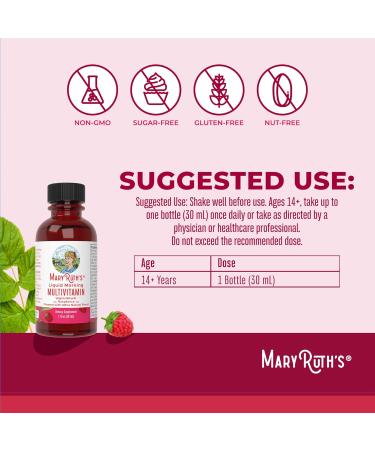 MaryRuth's Liquid Morning Multivitamin Travel Pack | Mens & Womens Multivitamin| Vitamin A C D E B6 B12 Biotin Zinc | Beauty | Immunity | Vegan | Non-GMO | Gluten Free | 1 oz | 8 Servings - Buy Online on GoSupps.com
