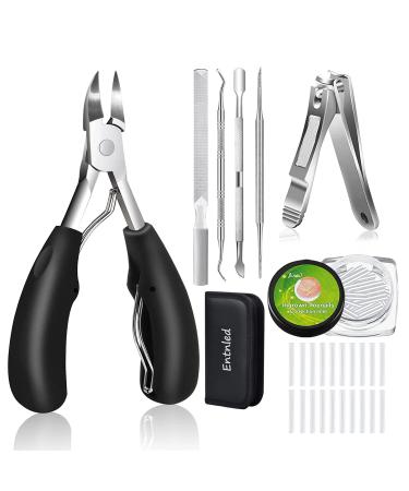 Ingrown Toenail Tool Kit, Professional Podiatrist Nail Clippers Set for Ingrown Toenail Treatment Corrector, Thick Toenail Clippers for Seniors Arthritis Diabetic