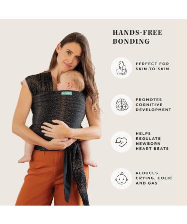 MOBY Fleck Classic Baby Wrap Carrier | 100% Cotton | One Size Fits All | Breathable & Stretchy | For Newborn to Toddler (up to 33lbs) | Unisex - Buy Online on GoSupps.com