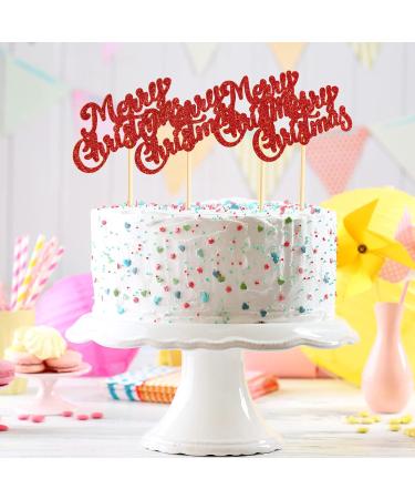 60 Pieces Red Merry Christmas Cupcake Toppers Glitter Xmas Holiday Cupcake Picks Christmas Party Cake Decorations Toothpicks for Xmas Party Cupcake Fruit Picks Dessert Toppers Decor - Buy Online on GoSupps.com