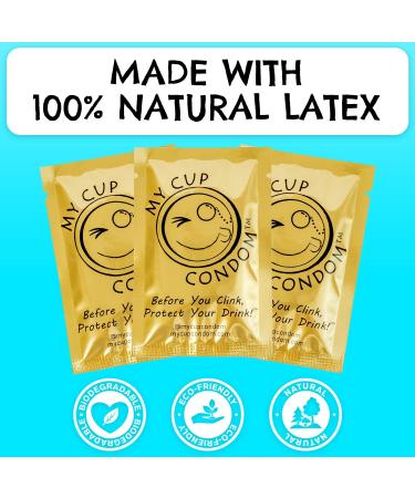 Drink Protection Cap (12 Pack) - Spiking Prevention Cup Covers - Individually Wrapped Reusable Latex with Straw Hole - Fits All Cup Sizes - 12 Count - Buy Online on GoSupps.com