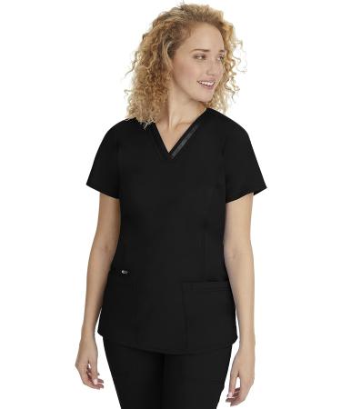 Healing Hands Purple Label Scrubs Top 2278 Jasmin | Women's V-Neck Scrub Top XL Black - Buy Online on GoSupps.com