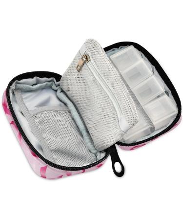 Breast Cancer Awareness Month Travel Pill Organizer | 7 Day Large Pill Box Holder for Vitamins & Medicine Perfect for Family Travel - Buy Online on GoSupps.com