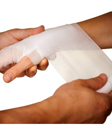 ZJCCTO Medical 24 Bulk Gauze Stretch Bandage Roll 4 Inch x 4 Yards - Premium Cloth Bandage for First Aid Supplies - Buy Online on GoSupps.com