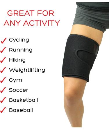 Adjustable Thigh Brace Support | Quadriceps & Hamstring Compression Sleeve for Men and Women - Buy Online on GoSupps.com