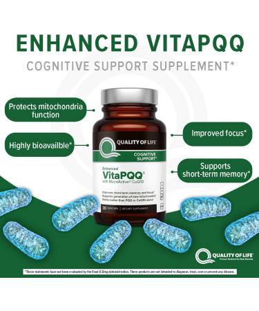 Quality of Life VitaPQQ with MicroActive CoQ10-SR Premium Supplement - Anti Aging Memory Energy Focus Cognitive and Heart Health - 30 Vegicaps 30 Count (Pack of 1) - Buy Online on GoSupps.com