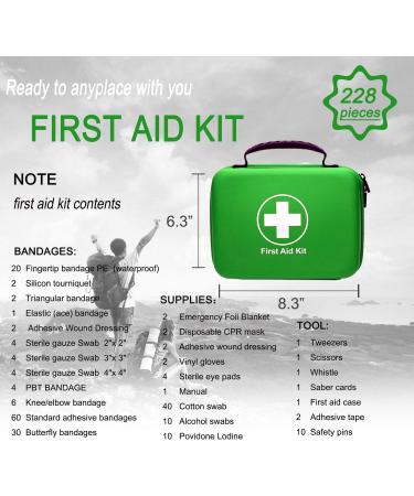 SHBC Compact First Aid Set (228 Pieces) - Family Emergency Kit | Waterproof Case | Ideal for Car Boat Hiking Travel & Sports - Protect Your Loved Ones - Buy Online on GoSupps.com