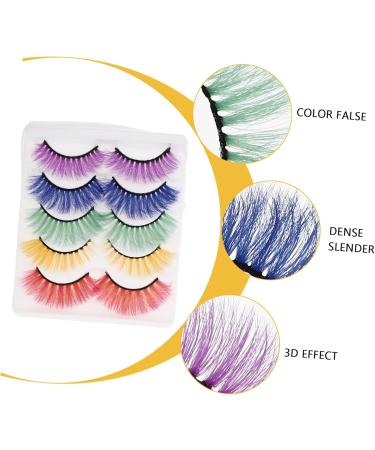 minkissy 10 Pairs Fake Eyelashes Performance Eyelashes Costume Eyelashes Easter False Eyelashes Colored Eyelashes Bulk Eyelashes Fluffy Fake Lashes 3d Clothing Imitation Delicate - Buy Online on GoSupps.com
