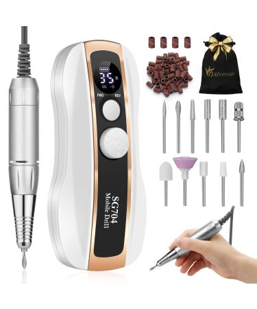 Nail Drill 35000Rpm Electric Nail Drill for Acrylic Nails Professional Rechargeable Nail Drill Machine for Acrylic Gel Polishing Remove  w 11Nail Drill Bit 56 Sanding Bands Storage Bag
