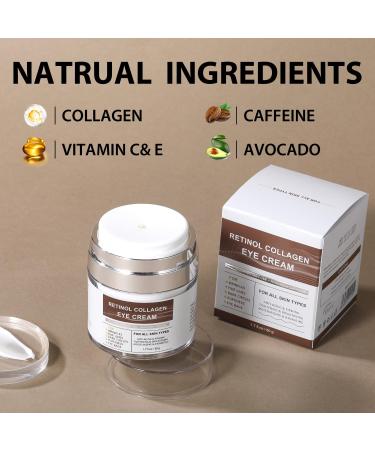 Eye Cream with Retinol Collagen for Wrinkles Avocado for Hydrating Caffeine and Vitamin C for Dark Circles and Puffiness Moisturizer for Women Nourishing Repair Anti Aging Cream - Buy Online on GoSupps.com