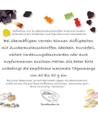 Buy Your Naschbox Sugar-Free Fruit Gum Sweets - Large 500g Pack with Bears Hearts Cola Vials & Seafood - International Shipping Available - Buy Online on GoSupps.com