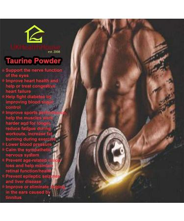 UKHealthHouse 100% Pure Taurine Powder - Energy & Muscle Pump Support (500g) - Buy Online on GoSupps.com