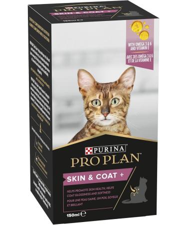 PRO PLAN Cat Skin and Coat Supplement | Skin health support lustrous coat | with salmon oil linseed oil omega 3 omega 6 vitamin E | Adult and Senior cats | Oil 150 ml Cat Supplements 150 ml (Pack of 1) - Buy Online on GoSupps.com