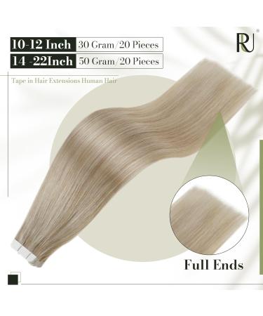 Runature Real Hair Extensions - 55cm Invisible Tape - Ash Blonde & Platinum Blonde Highlights - 20 Pieces 50g #18AP60 - Buy Online on GoSupps.com