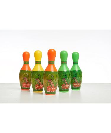 Dinosaur Glow in The Dark LED Bowling Set for Kids - Indoor Outdoor Play Game with 6 Pins and 1 Ball - Buy Online on GoSupps.com