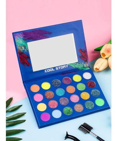 Ebanku Neon Eyeshadow Palette - 24 UV Glow Colors High-Pigmented Matte & Glitter Makeup for Eyes Face & Body - Buy Online on GoSupps.com