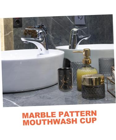 Warmhm 2-Piece Practical Tooth & Mouth Wash Worktop Basin Set - Black Makeup & Bathroom Cup - Ideal for Cups Water Razor - 11x7.7cm - Buy Online on GoSupps.com