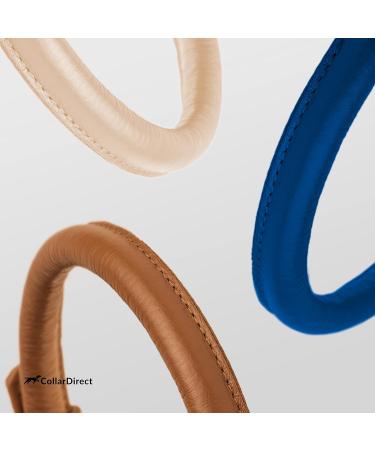 Collardirect Handmade Round Leather Dog Collar - Soft Padded & Rolled Fits Small to Big Dogs & Cats Multiple Colors 35-40 cm - Buy Online on GoSupps.com