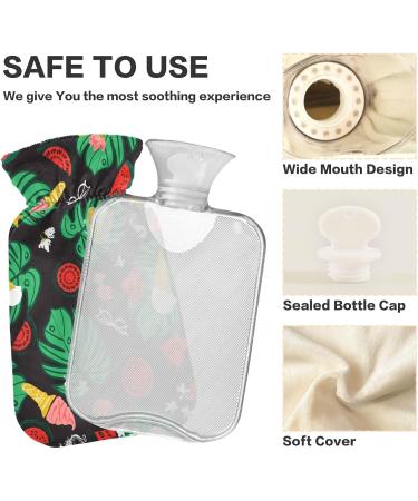 Mnsruu Tropical Summer Pattern Hot Water Bottle 2L with Cover - Perfect Gift for Women & Kids - Ideal for Christmas - Buy Online on GoSupps.com