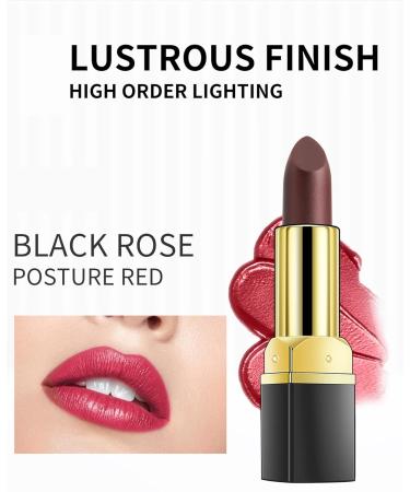 Waterproof Long Lasting Shimmer Lipstick - Black Rose | Shiny Liquid Lip Color for Women | Makeup Cosmetics - Buy Online on GoSupps.com