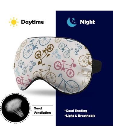 Vector Bicycle Pattern Sleep Mask | Adjustable Strap | Blocks Light | For Men & Women - Buy Online on GoSupps.com