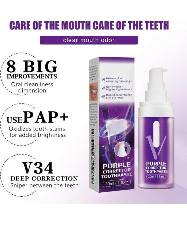 Color-Correcting Teeth Whitening Toothpaste - Stain Removal & Fresh Breath(3PCS) 1 Count (Pack of 1) - Buy Online on GoSupps.com