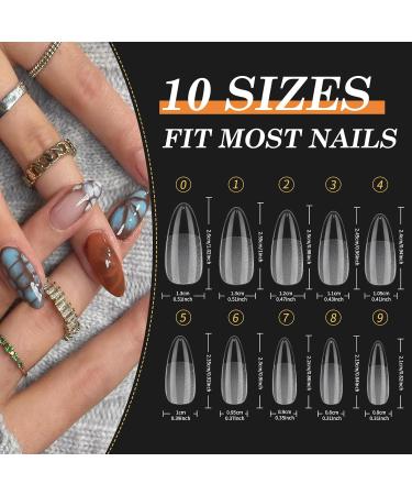 Venares 500 Almond Nail Tips - Short Pre-Polished Soft Gel Tips with Glue | 10 Sizes for Perfect Nails - Buy Online on GoSupps.com