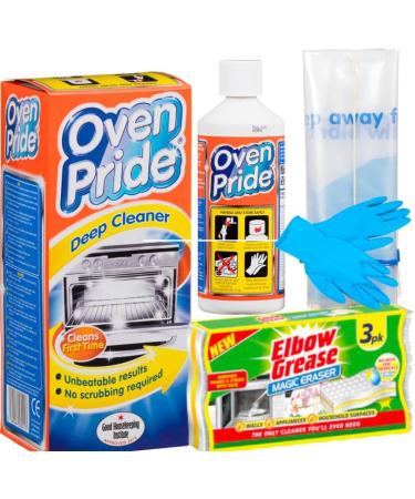 Oven pride and elbow grease magic eraser stubborn stain remover - oven pride complete oven cleaning kit with gloves 500ml oven pride cleaner bag for cleaning racks/grills & magic eraser - Buy Online on GoSupps.com
