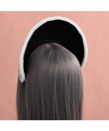 Ladies Headdress Tudor Renaissance Royal French Hood Coronet - Elegant Black Design for Historical Reenactments and Events - Buy Online on GoSupps.com
