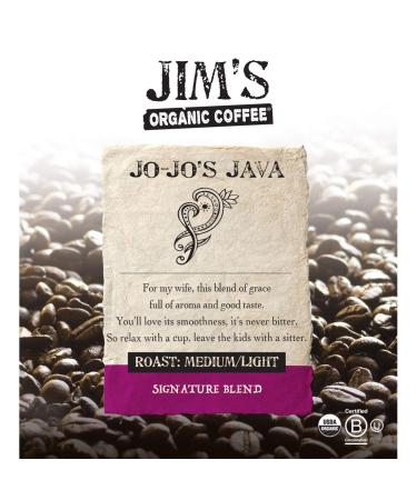 Jim's Organic Coffee - Jo-Jo's Java Blend, MediumLight Roast, Whole Bean, 5 lb Bulk Bag - Buy Online on GoSupps.com