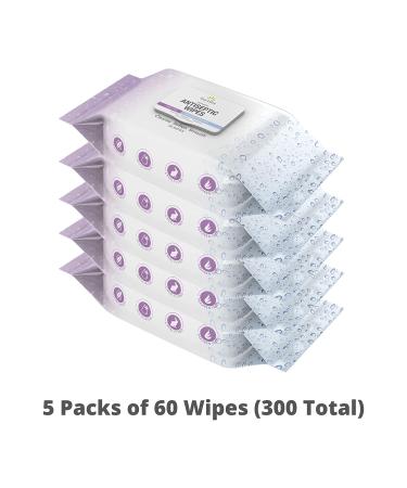 Antibacterial Bathing Wipes - Alcohol-Free, Disposable, Large Body Cleansing Wipes - 300 Wipes (5x60 Pack) - Ideal for Bedridden, Elderly, Post Surgery, Gym - Buy Online on GoSupps.com