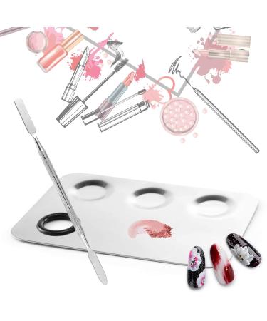 MWOOT Stainless Steel Makeup Palette Set - 2 Sets with Spatula for Pigment & Nail Art Mixing - Buy Online on GoSupps.com