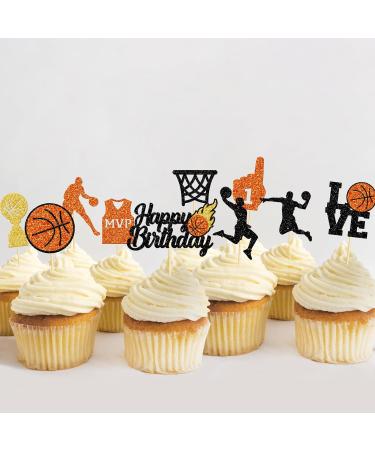 Basketball Cupcake Toppers Basketball Cake Decorations Sports Cupcake Toppers Basketball Cake Topper Basketball Birthday Decorations for boys Basketball Cake Picks 24PCS - Buy Online on GoSupps.com
