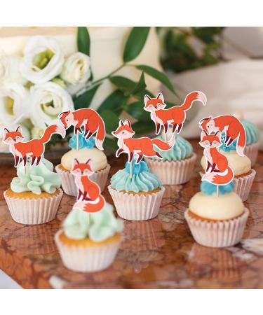 36 Pieces Fox Cupcake Toppers - Wild Animal Birthday Decorations & Muffin Decor for Baby Showers - Buy Online on GoSupps.com