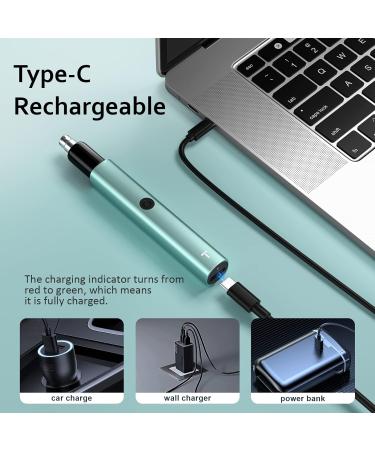 TIFOR Unisex Nose Hair Trimmer - Waterproof Compact & Rechargeable | 8000 RPM Motor for Nose Ear & Eyebrow Hair Removal - Green - Buy Online on GoSupps.com