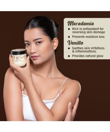 Macadamia and Vanilla Oil Nourishing Body Butter for Intense Moisturization | All Skin Types | No Silicone No Mineral Oil No Paraben | 200 ml - Buy Online on GoSupps.com
