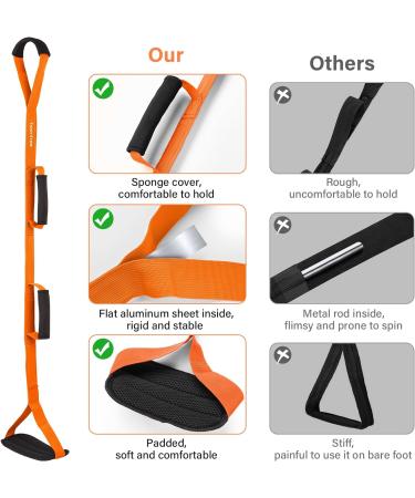 39'' Long Leg Lifter Strap for Hip & Knee Replacement Recovery - Easy Bed & Wheelchair Access - Padded Loop for Hands & Feet - Orange - Buy Online on GoSupps.com